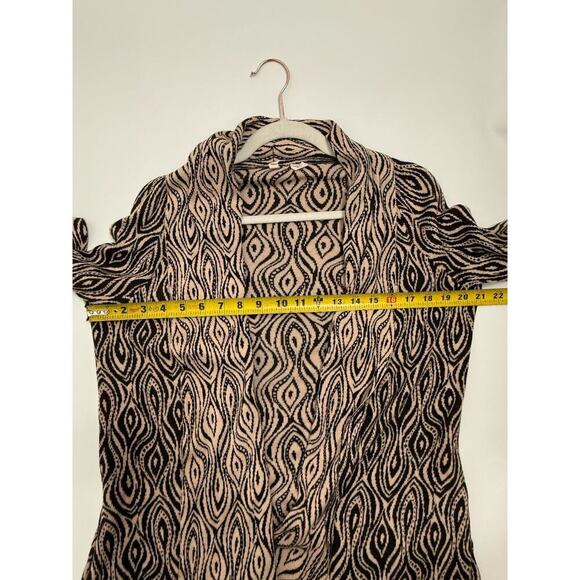 MOTH Anthropologie The Eyes Have It Brown/Cream Open Cardigan Sz M Cotton/Linen - Picture 6 of 10